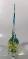 Vintage Murano Clear Blue Yellow Green Tropical Fish 9" Tall Vaseline Uranium Art Glass Ornament