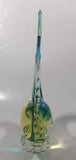 Vintage Murano Clear Blue Yellow Green Tropical Fish 9" Tall Vaseline Uranium Art Glass Ornament