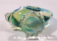 Vintage Murano Clear Blue Yellow Green Tropical Fish 9" Tall Vaseline Uranium Art Glass Ornament