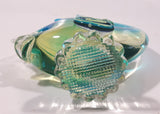 Vintage Murano Clear Blue Yellow Green Tropical Fish 9" Tall Vaseline Uranium Art Glass Ornament