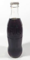 Vintage Coca-Cola 7 3/4" Tall 6oz Embossed Clear Glass Soda Pop Bottle Full Unopened