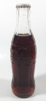 Vintage Coca-Cola 7 3/4" Tall 6oz Embossed Clear Glass Soda Pop Bottle Full Unopened