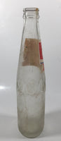 Vintage Coca-Cola Coke 45 Cent 9 1/2" Tall 355ml Paper Label Thumbprint Blurred Glass Soda Pop Bottle