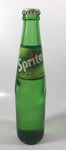 Vintage Sprite 9 3/4" Tall 300ml Paper Label Thumbprint Blurred Green Glass Soda Pop Bottle Full Unopened