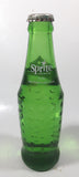 Vintage Sprite 7 3/4" Tall 7 Fl Oz Hobnail Green Glass Soda Pop Bottle Full Unopened