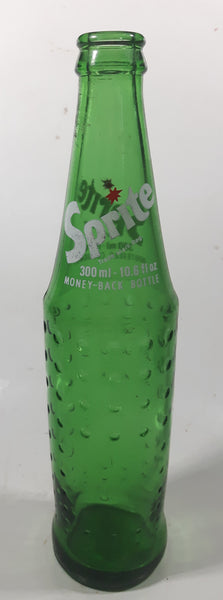 Vintage Sprite 9 3/4" Tall 300mL 10.6 Fl Oz Hobnail Green Glass Soda Pop Bottle