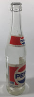 Vintage Pepsi 9 3/4" Tall 300mL Paper Label Clear Glass Soda Pop Bottle