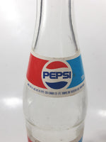 Vintage Pepsi 9 3/4" Tall 300mL Paper Label Clear Glass Soda Pop Bottle