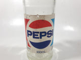 Vintage Pepsi 9 3/4" Tall 300mL Paper Label Clear Glass Soda Pop Bottle