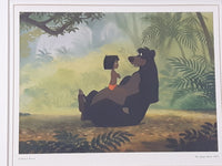 Vintage 1967 Disney The Jungle Book Jungle Pals Mowgli and Baloo Park Operations Accentuate The Positives  "The Bear Necessities" 14" x 17" Wood Framed Picture