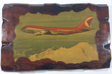 Vintage CP Air Boeing 747-217B C-FCRA Passenger Jet Burlwood Style 12" x 19 3/8" Lacquered Wood Airplane Picture