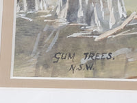 1984 O. G. Mason "Gum Trees" N.S.W. 14 1/4" x 18" Framed Painting Art Print