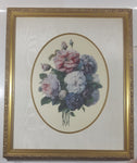 Vintage Colorful Flower Bouquet 22 1/2" x 26" Framed Painting Art Print