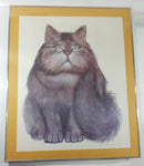 Vintage 1970s Classic Fat Cat by Larry Neilson 26" x 32" Framed Painting Art Print