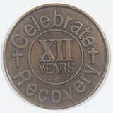 Vintage Celebrate Recorvery XII Years My Grace Is Enough For You Medallion Token Metal Coin