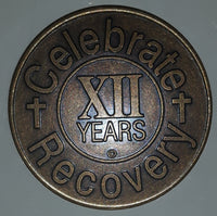 Vintage Celebrate Recorvery XII Years My Grace Is Enough For You Medallion Token Metal Coin