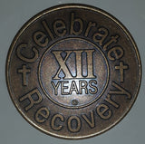 Vintage Celebrate Recorvery XII Years My Grace Is Enough For You Medallion Token Metal Coin