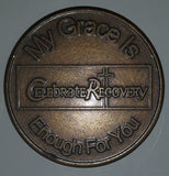 Vintage Celebrate Recorvery XII Years My Grace Is Enough For You Medallion Token Metal Coin