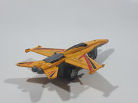 F-102 Jet Yellow Pull Back Die Cast Toy Airplane Busted Up