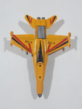 F-102 Jet Yellow Pull Back Die Cast Toy Airplane Busted Up