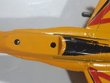 F-102 Jet Yellow Pull Back Die Cast Toy Airplane Busted Up