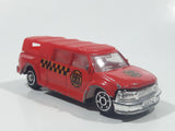 Unknown Brand Quad Cab Pickup Truck with Cap Fire Department Red Die Cast Toy Car Vehicle