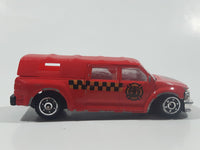 Unknown Brand Quad Cab Pickup Truck with Cap Fire Department Red Die Cast Toy Car Vehicle