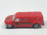 Unknown Brand Quad Cab Pickup Truck with Cap Fire Department Red Die Cast Toy Car Vehicle