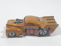 2004 Hot Wheels Smashville '41 Willys Smash Mouth Gold Die Cast Toy Hot Rod Car Vehicle