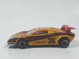 Vintage Majorette No. 237 Lamborghini Countach Dunlop #36 Yellow 1/56 Scale Die Cast Toy Dream Car Vehicle Made in France