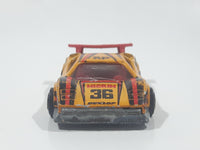 Vintage Majorette No. 237 Lamborghini Countach Dunlop #36 Yellow 1/56 Scale Die Cast Toy Dream Car Vehicle Made in France