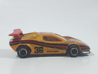 Vintage Majorette No. 237 Lamborghini Countach Dunlop #36 Yellow 1/56 Scale Die Cast Toy Dream Car Vehicle Made in France