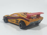 Vintage Majorette No. 237 Lamborghini Countach Dunlop #36 Yellow 1/56 Scale Die Cast Toy Dream Car Vehicle Made in France