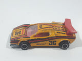 Vintage Majorette No. 237 Lamborghini Countach Dunlop #36 Yellow 1/56 Scale Die Cast Toy Dream Car Vehicle Made in France