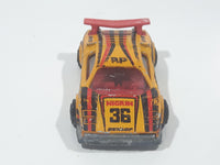 Vintage Majorette No. 237 Lamborghini Countach Dunlop #36 Yellow 1/56 Scale Die Cast Toy Dream Car Vehicle Made in France