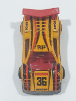 Vintage Majorette No. 237 Lamborghini Countach Dunlop #36 Yellow 1/56 Scale Die Cast Toy Dream Car Vehicle Made in France