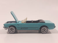 1987 Hot Wheels '65 Mustang Convertible Turquoise Die Cast Toy Car Vehicle with Opening Hood