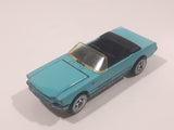 1987 Hot Wheels '65 Mustang Convertible Turquoise Die Cast Toy Car Vehicle with Opening Hood