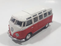 Maisto Volkswagen Van Samba Red and White 1/40 Scale Pull Back Die Cast Toy Car Vehicle with Opening Door