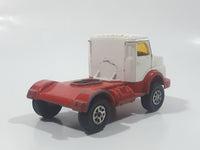 Vintage Corgi Juniors Mercedes Benz Semi Tractor Truck White and Red Die Cast Toy Car Vehicle
