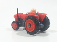 Vintage 1950 United Features Syndicate No. C10 Charlie Brown Tractor Red Die Cast Toy Car Vehicle Made in Hong Kong