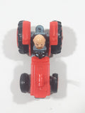 Vintage 1950 United Features Syndicate No. C10 Charlie Brown Tractor Red Die Cast Toy Car Vehicle Made in Hong Kong