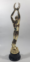 Man Holding Laurel Wreath Above His Head Gold 10 1/2" Tall Plastic Trophy Award Statue