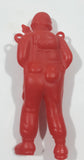 Parachute Soldier Paratrooper Red 3 3/4" Tall Plastic Toy Figure