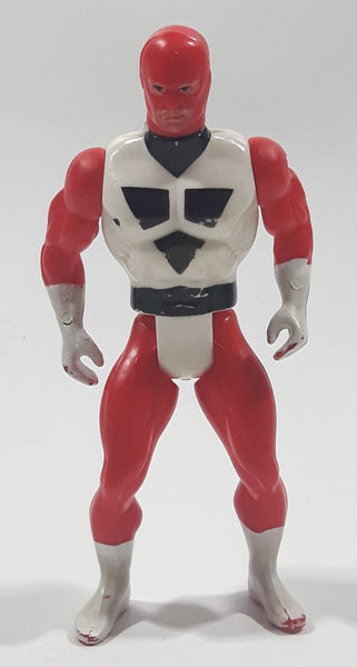 Vintage 1985 Marchon Sparking Rocket Cycle Red and White 4 1/4" Tall Plastic Toy Figure