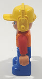 Lego Duplo Construction Worker Character Orange Vest Yellow Helmet 2 1/2" Tall Plastic Toy Figure