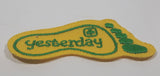 Girl Guides Yesterday Yellow Foot Print Shaped 1 1/4" x 3" Embroidered Fabric Patch Badge