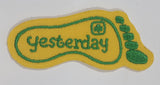 Girl Guides Yesterday Yellow Foot Print Shaped 1 1/4" x 3" Embroidered Fabric Patch Badge