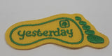 Girl Guides Yesterday Yellow Foot Print Shaped 1 1/4" x 3" Embroidered Fabric Patch Badge