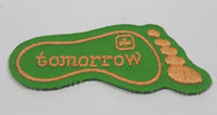 Girl Guides Tomorrow Green Foot Print Shaped 1 1/4" x 3" Embroidered Fabric Patch Badge